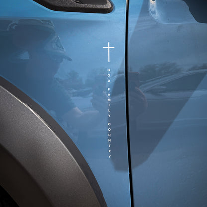 10" White GFC Cross Die-Cut Decal