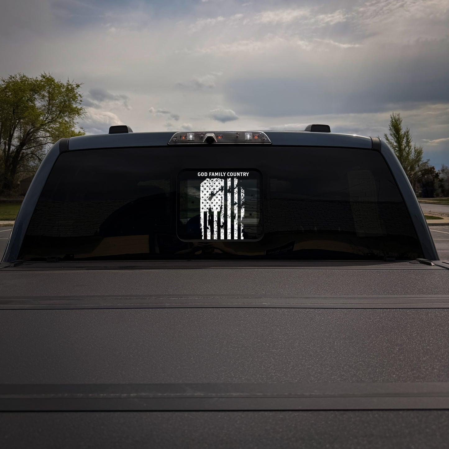 Rear Glass Slider GFC Distressed Flag Die-Cut Decal